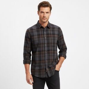 Boss- Dark Plaid Button Down Shirt